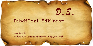 Dibáczi Sándor névjegykártya